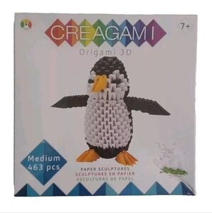 SEALED Creagami Origami 3D Penguin Model Paper Sculptures 463 Pcs Medium Italian